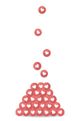 Like icons. Pile of like icons. Falling like icons
