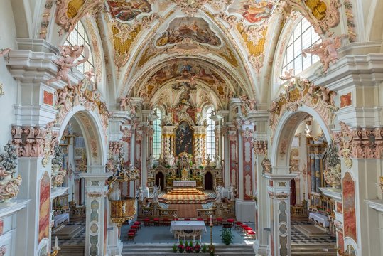 Novacella/Neustift, South Tyrol, Italy. The Basilica in Monastery Novacella/Neustift near Bressanone/Brixen