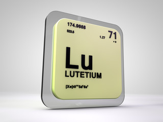 Lutetium- Lu - chemical element periodic table 3d render