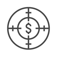 Funds Hunting Thin Line Vector Icon. Flat icon isolated on the white background. Editable EPS file. Vector illustration.