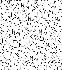 Abstract geometric black and white hipster fashion pattern 