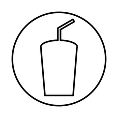 soda glass with straw icon vector illustration design