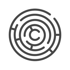 Labyrinth Thin Line Vector Icon. Flat icon isolated on the white background. Editable EPS file. Vector illustration.