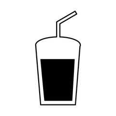 soda glass with straw icon vector illustration design