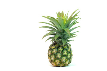 Fototapeta premium couple ripe pineapple on white background healthy pineapple fruit food isolated