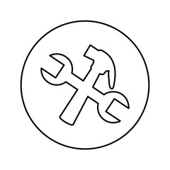 hammer and wrench tools vector illustration design