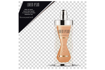 Foundation Liquid Cream Can. Cosmetic Product bottle. Vector Illustration.