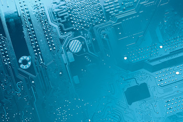 Circuit board. Electronic computer hardware technology. Motherboard digital chip. Tech science...