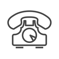 Vintage Phone Thin Line Vector Icon. Flat icon isolated on the white background. Editable EPS file. Vector illustration.