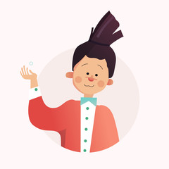 Simple avatar collection. Flat cartoon style faces. Vector illustration