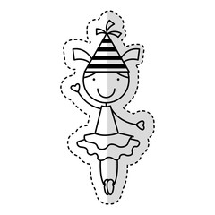 cute little girl with hat party character vector illustration design