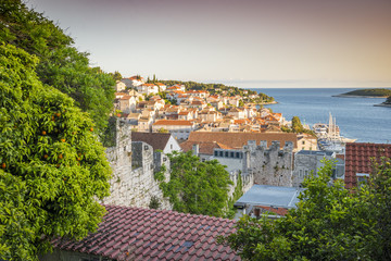 Obraz premium Sunset over Hvar island.