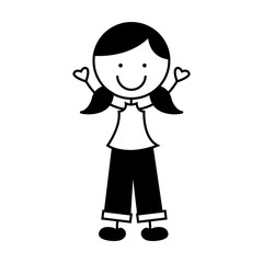 cute little girl character vector illustration design