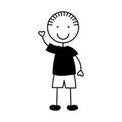 cute little boy character vector illustration design