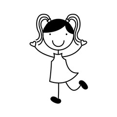 cute little girl character vector illustration design