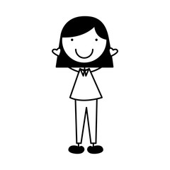 cute little girl character vector illustration design