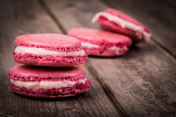 Raspberry macarons retro