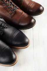 Fototapeta na wymiar classic and casual pair of men's shoes