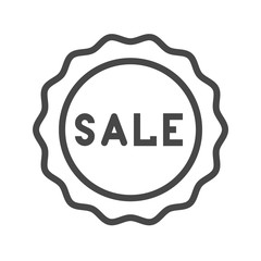 Sale Badge Thin Line Vector Icon. Flat icon isolated on the white background. Editable EPS file. Vector illustration.