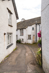 Narrow streets in the village Hawskhead, Cumbria, England