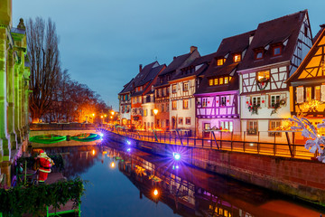 French city Colmar on Christmas Eve.