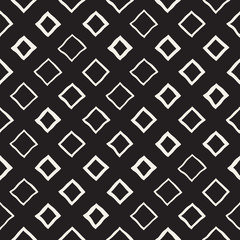 Vector Seamless Childlike Pattern. Monochrome Hand Drawn Geometric Shapes Texture