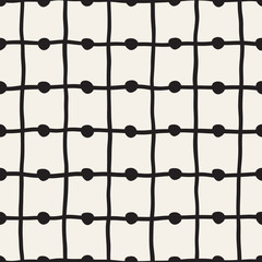 Vector Seamless Childlike Pattern. Monochrome Hand Drawn Geometric Shapes Texture