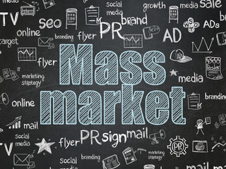 Advertising concept: Mass Market on School board background