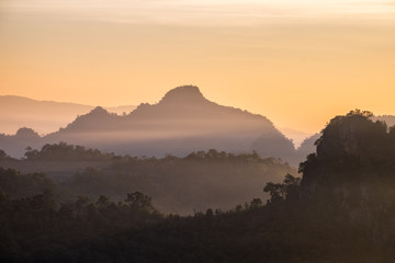 Landscape peak mountain in morning