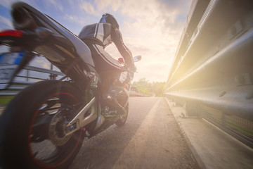 Road motorcycle on the road