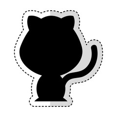 cute cat silhouette isolated icon vector illustration design