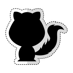 cute fox silhouette isolated icon vector illustration design