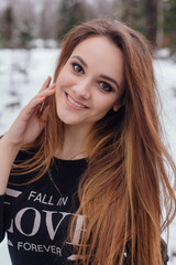 Winter portrait of young beautiful woman