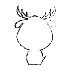cute deer silhouette isolated icon vector illustration design