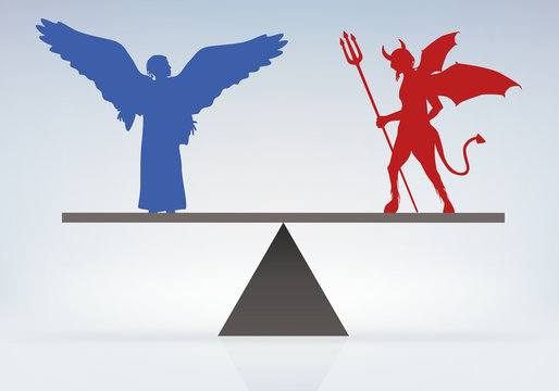 Ange - D&eacute;mon - Diable - paradis - enfer - &eacute;quilibre - balance - choisir - d&eacute;cider
