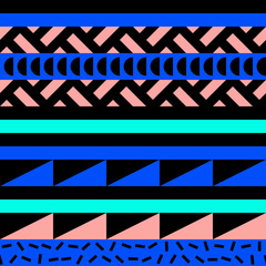 Abstract seamless pattern in 80 90 style