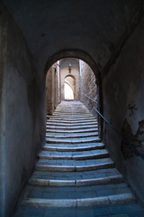 Fototapeta na wymiar Old buildings and stairs in pitigliano (tuscany)