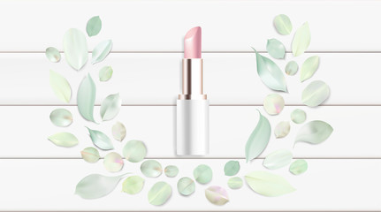 Lipstick cosmetics vector illustration background