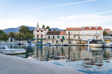 Magic sunset over Sucuraj town on Hvar island, Croatia