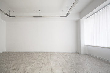 White room with window, empty space