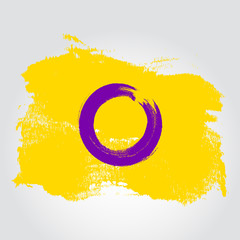Intersex pride flag in a form of brush stroke
