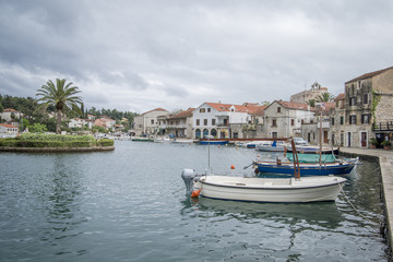 Fototapeta premium Small town on Hvar island - Vrboska, Croatia