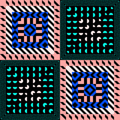 Abstract seamless pattern in 80 90 style