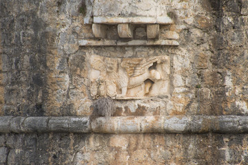 Stone wall of Budva Citadel in Montenegro