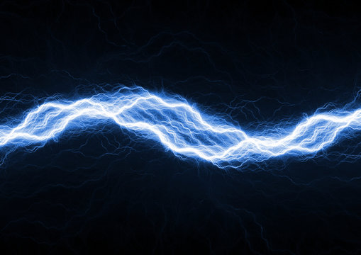 Electric lighting, abstract blue storm