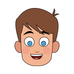 face of happy young boy icon image vector illustration design 