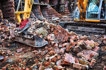 Demolishing an old industrial building