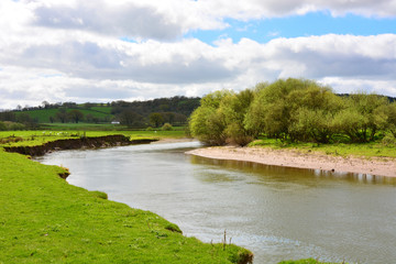 The Towy River Near Dryslwyn, Carmarthenshire, Wales.