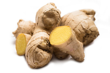 Ginger root isolated on white background