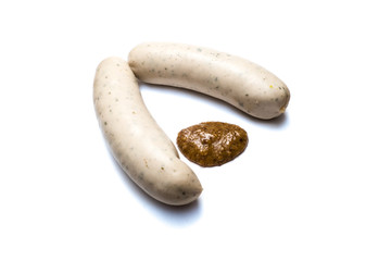 Weißwürste Weißwurst isoliert freigestellt auf weißen Hintergrund